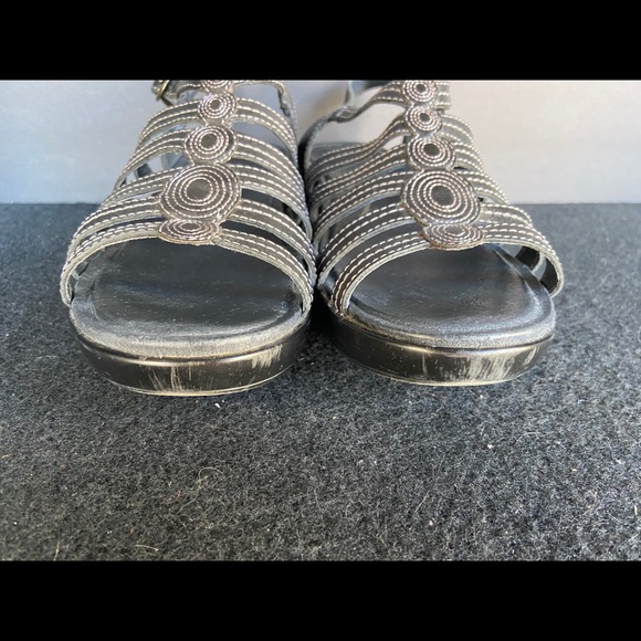 Dansko Drea Black Leather Sandals Ortho 40 - Picture 6 of 16